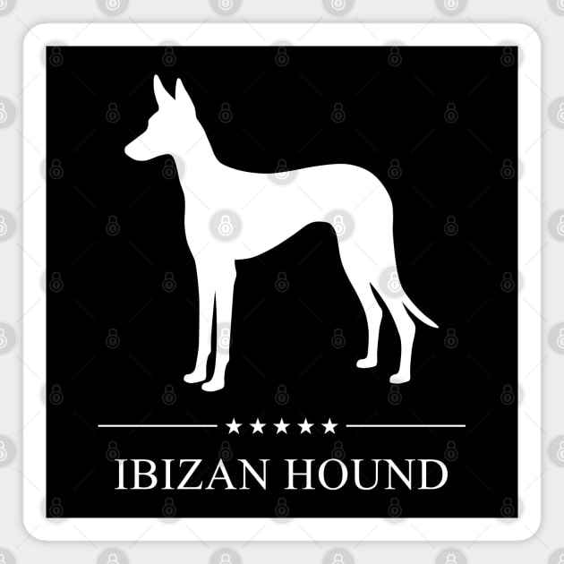 Ibizan Hound Dog White Silhouette Magnet by millersye